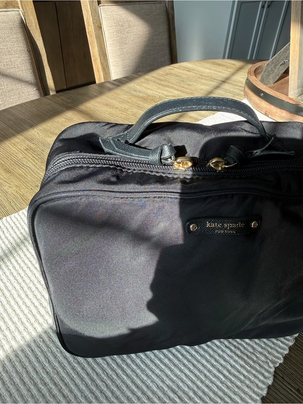 kate spade Black Structured Cosmetic Case with Top Handle